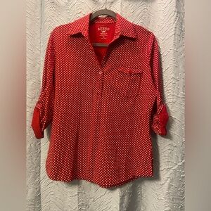 Lee Red Polka Dot Casual Button-Up Shirt
